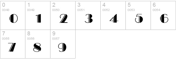 B822-Deco-Regular numbers 0-9 preview