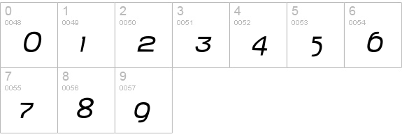 BabyMinePlumpOblique numbers 0-9 preview