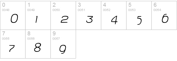 BabyMineThinOblique numbers 0-9 preview