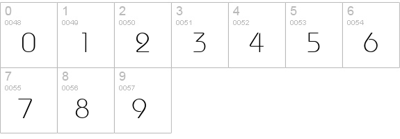 BahamasLight numbers 0-9 preview