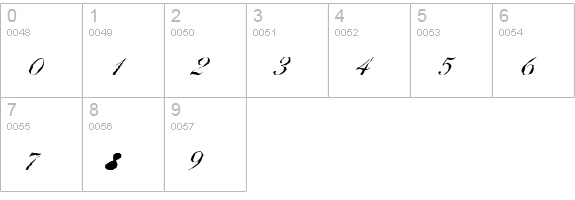BallantinesAntique-Light-Regular numbers 0-9 preview