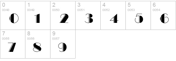 BalletEngraved numbers 0-9 preview