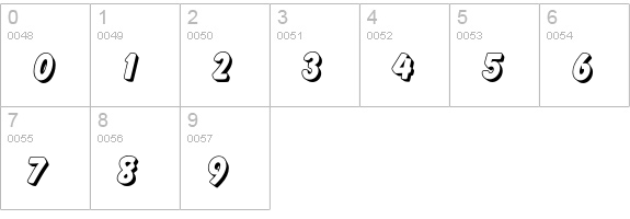 Balloon Drop Shadow D numbers 0-9 preview