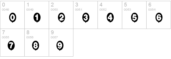 Balloons Normal numbers 0-9 preview