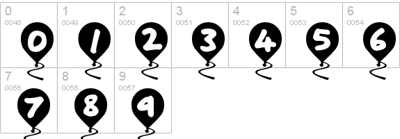 Baloon Floats
 numbers 0-9 preview