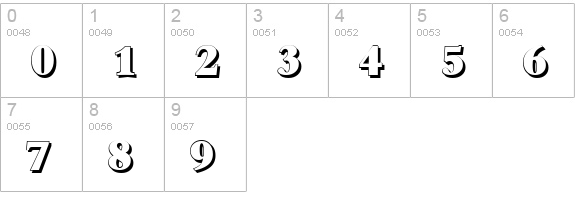 BambergShadow-Heavy-Regular numbers 0-9 preview