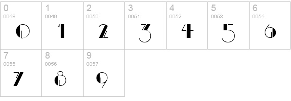 Banco Normal numbers 0-9 preview