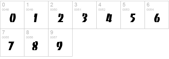 Banco Regular numbers 0-9 preview