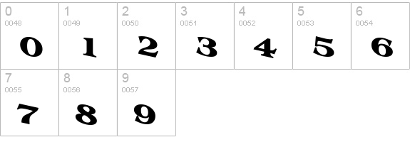 Baratz Bold numbers 0-9 preview
