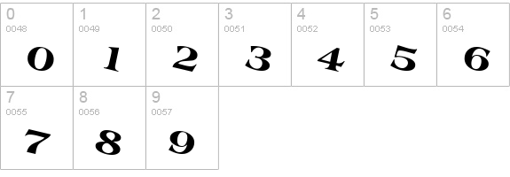 Baratz Italic numbers 0-9 preview