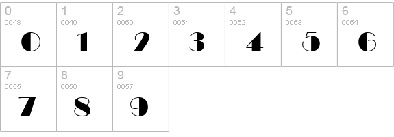 Barbe Display SSi numbers 0-9 preview