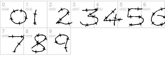 Barbed Wires
 numbers 0-9 preview