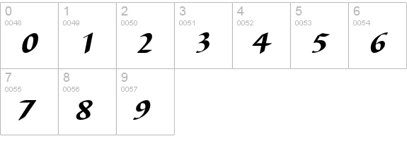 BarbedorEF-BlackItalic numbers 0-9 preview