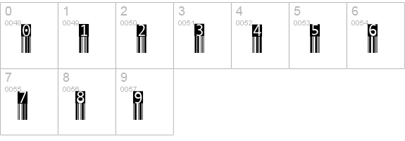 BarMKode-Inverse numbers 0-9 preview