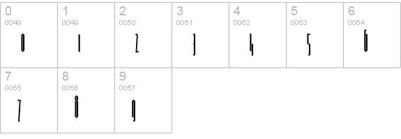 BarnbrookGothic numbers 0-9 preview