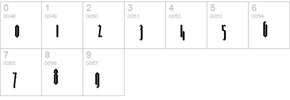 BarnbrookGothicThree numbers 0-9 preview