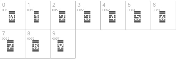 Barred Out numbers 0-9 preview