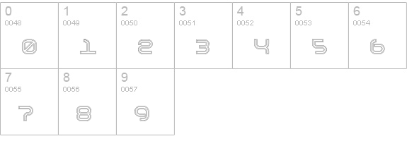 Basis-DoubleOutline numbers 0-9 preview