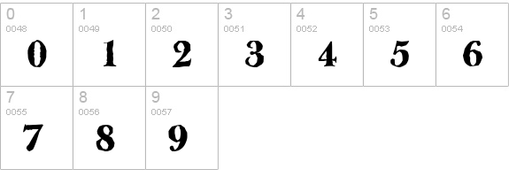 BaskerOldAntique-Heavy-Regular numbers 0-9 preview
