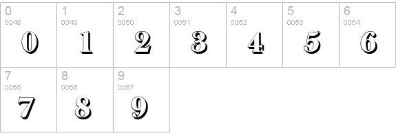 BaskerOldShadow-Heavy-Regular numbers 0-9 preview