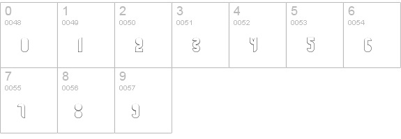 Bath BlackOutline numbers 0-9 preview
