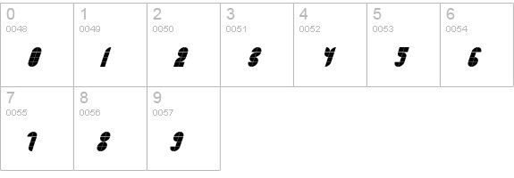 Bath HeavyItalic numbers 0-9 preview