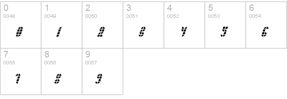 Bath LightItalic numbers 0-9 preview