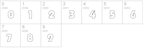 BauhausHeavyOutline numbers 0-9 preview