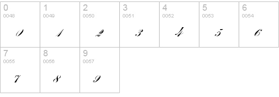 BayScript-Regular numbers 0-9 preview