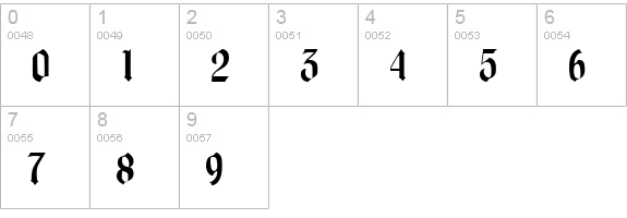 Beckett Regular numbers 0-9 preview