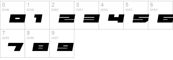 Beekman-SquareBoldItalic numbers 0-9 preview