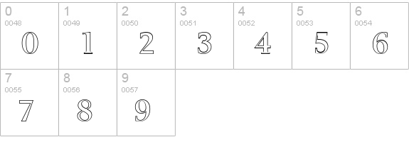 BelfastOutline-Medium-Regular numbers 0-9 preview