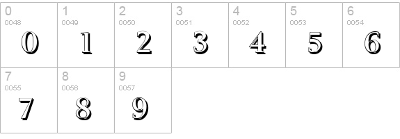 BelfastShadow-Medium-Regular numbers 0-9 preview