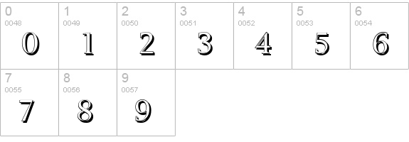 BelfastShadow-Regular numbers 0-9 preview
