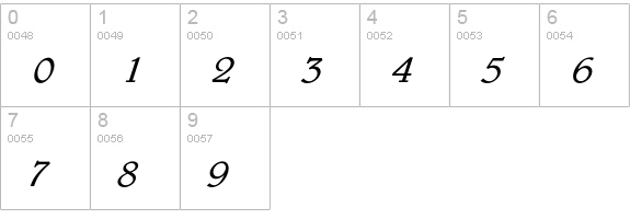 BelweEF-Italic numbers 0-9 preview
