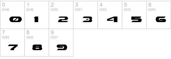 Ben Pioneer Bold numbers 0-9 preview