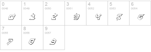 Ben-Zion 3D Italic numbers 0-9 preview