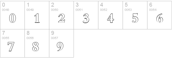 BernsteinOutline-Bold numbers 0-9 preview