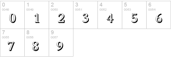 BernsteinShadow-Regular numbers 0-9 preview