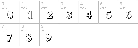 BernsteinShadow-Xbold-Regular numbers 0-9 preview