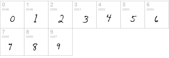 BerylsHand Regular numbers 0-9 preview