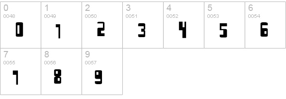 BigBeatBold numbers 0-9 preview