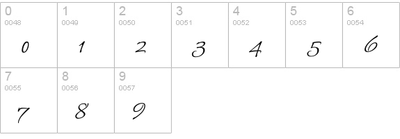 Bilbo Regular numbers 0-9 preview
