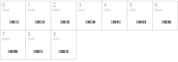 Binary X 01s BRK numbers 0-9 preview