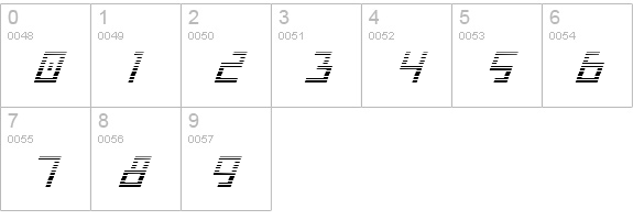 Bionic Type Grad Italic numbers 0-9 preview