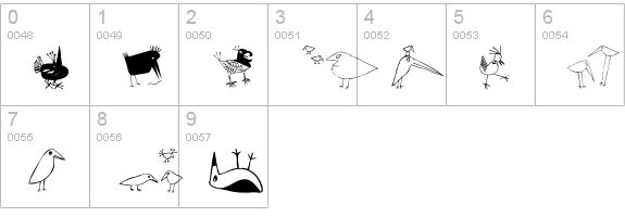 Birds numbers 0-9 preview