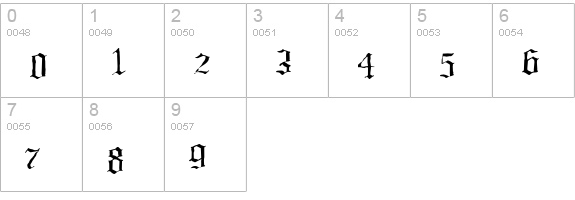 Black Night numbers 0-9 preview