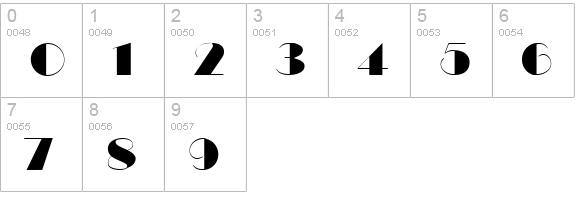 Black Tie Display SSi numbers 0-9 preview