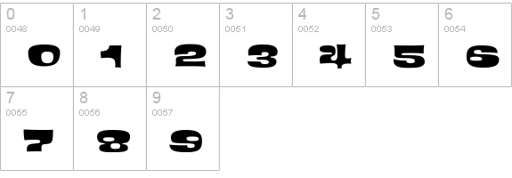 Blackcurrant-Black numbers 0-9 preview
