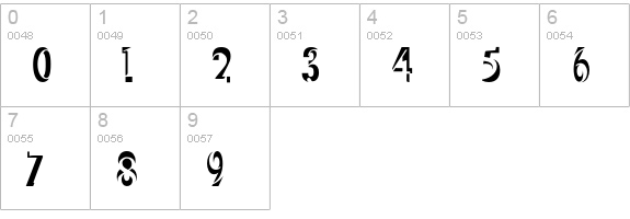 Blackout numbers 0-9 preview
